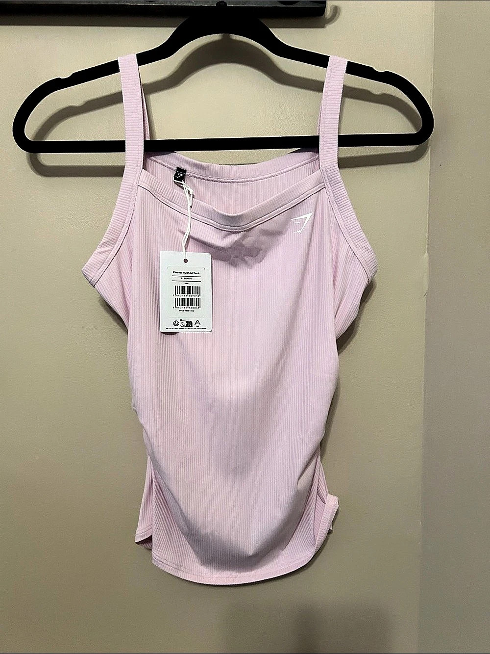 Gymshark Elevate-Ruched Tank Ruched Tank in Pink Size Small NWT